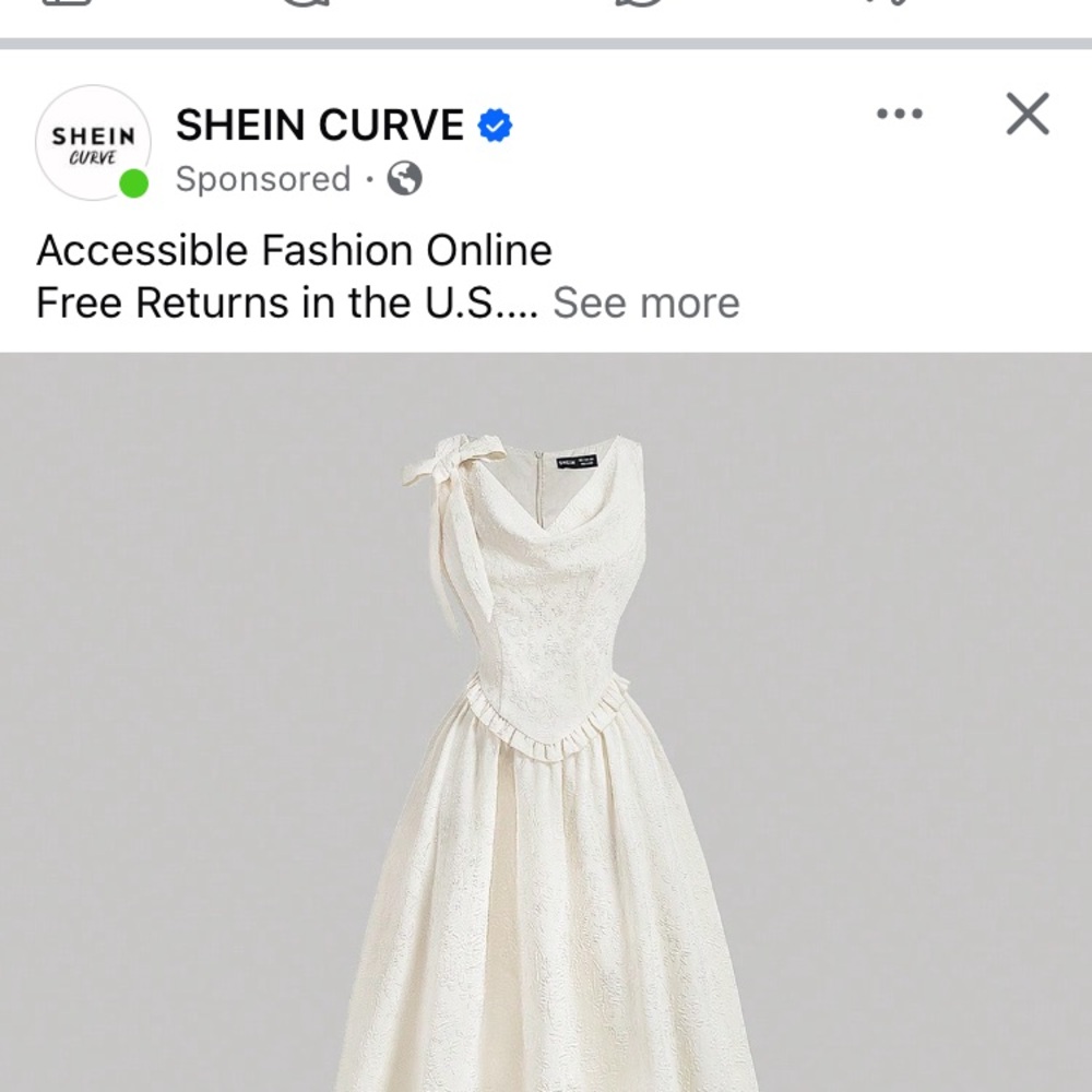 SHEIN off white dress size Large